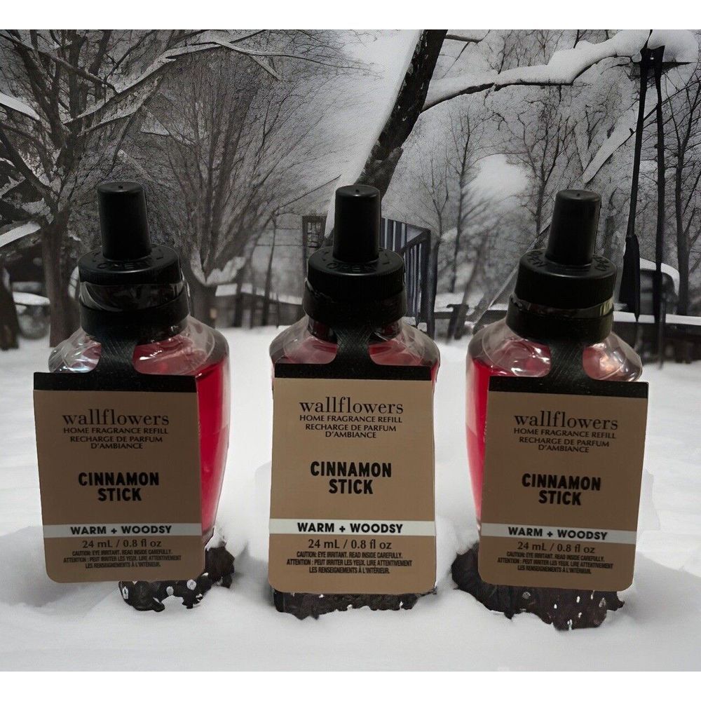 Bath & Body Works Cinnamon Stick Warm‎ Woodsy - 3 Wallflower Plug In Refills